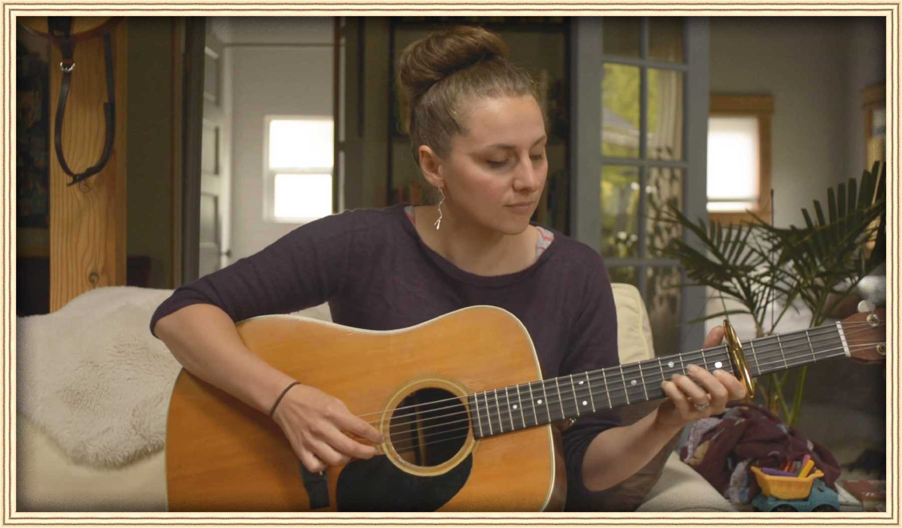 Kristen Ferguson, musician and teacher from Kingston, Washington playing piano